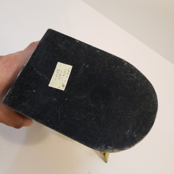 Vintage Brass Marble Compass Bookend Green Gold - Picture 9 of 14